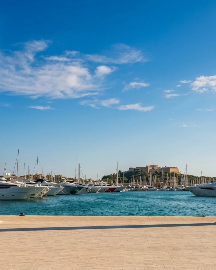 Le port Vauban et le Fort Carré à Antibes
